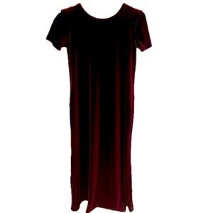 Velvet Long Plumb Short Sleeve Dress